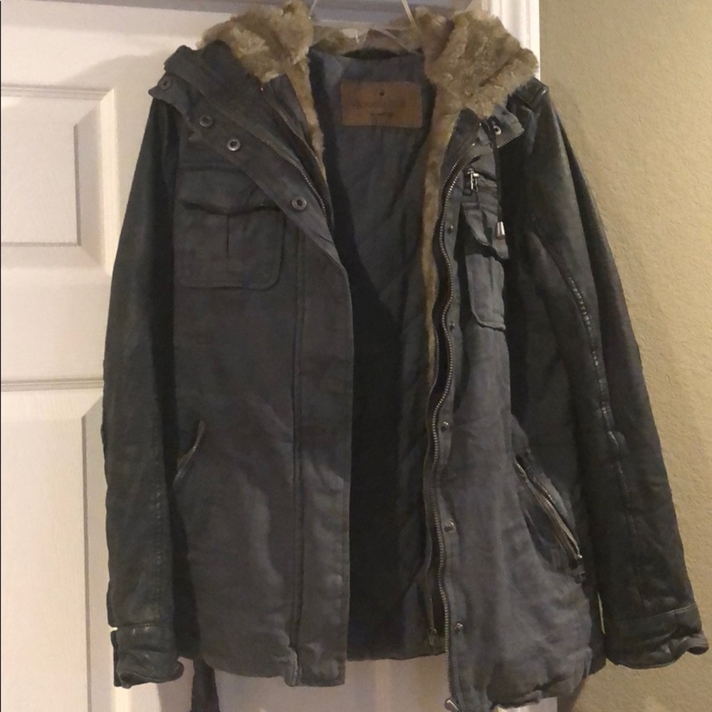 Goosecraft genuine leather and canvas jacket